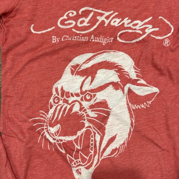 Vintage Y2K  Ed Hardy Pink Tiger Graphic Long Sleeve - Picture 2 of 5